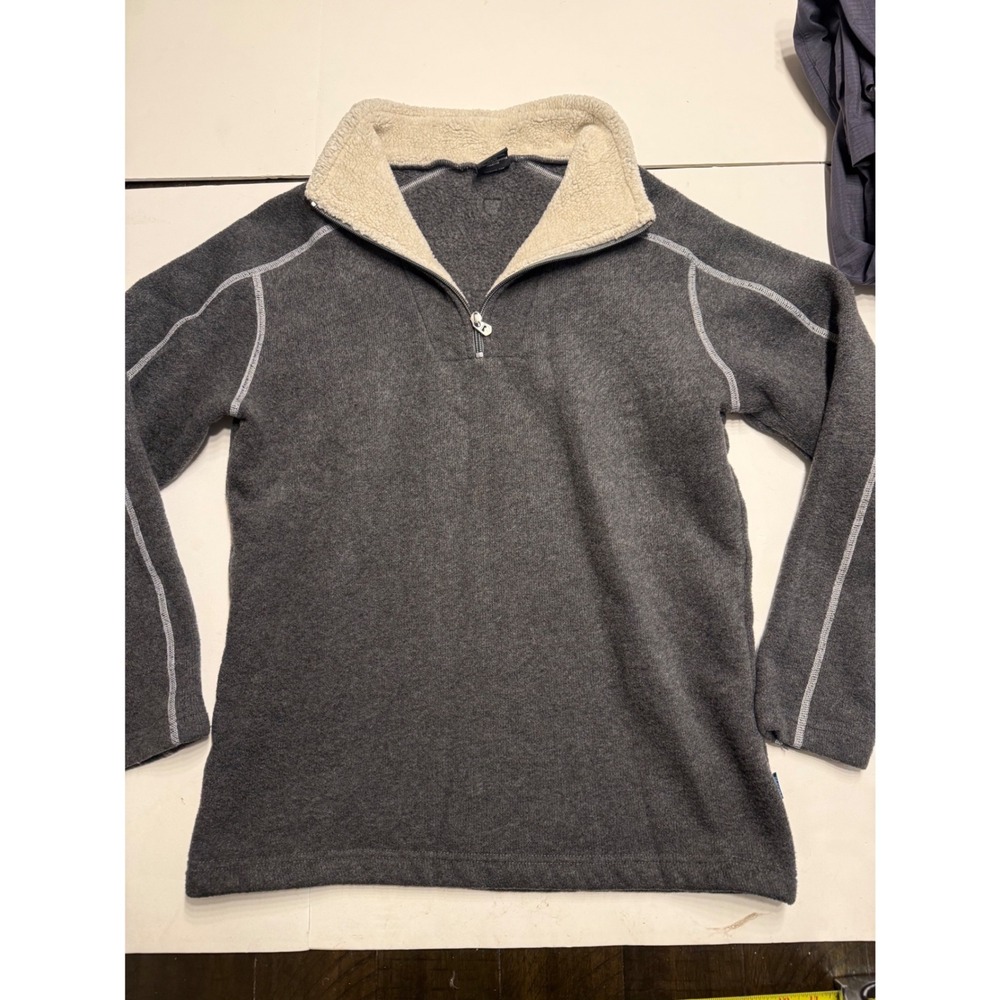 Kuhl Alfpaca Fleece Quarter Zip Pullover Charcoal Gray Mens Medium 3017